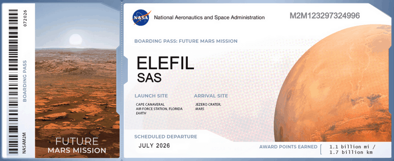 boarding pass future mars mission